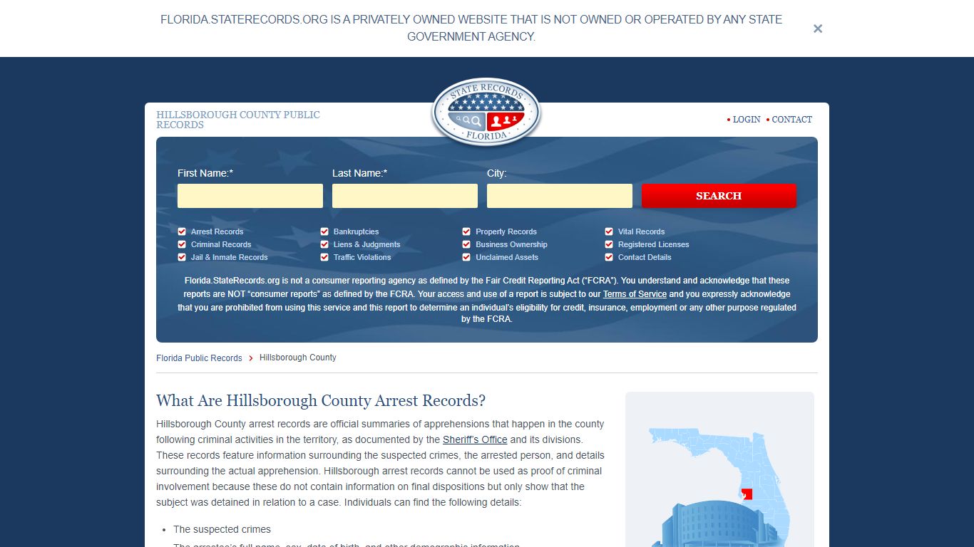 Hillsborough County Arrest, Court, and Public Records | StateRecords.org